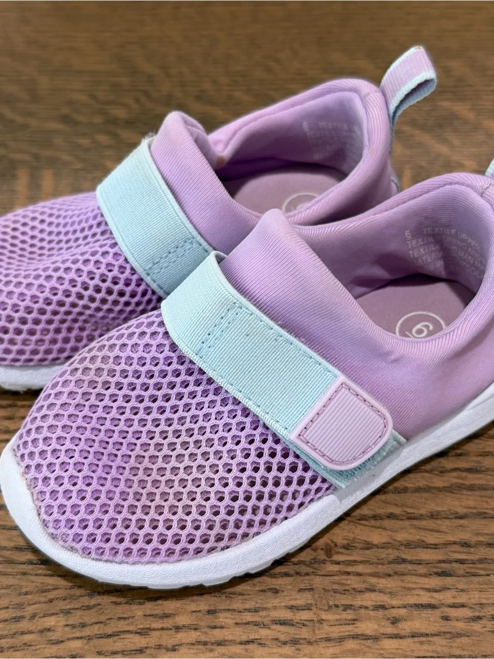 Cat & Jack Lilac Mesh Water Shoes with Mint Strap